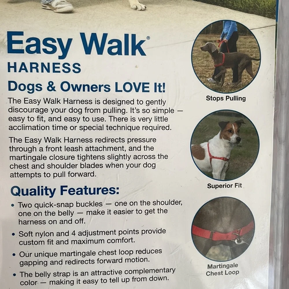 PET SAFE DOG HARNESS, Large, Easy Walk Training Harness in RED/BLACK